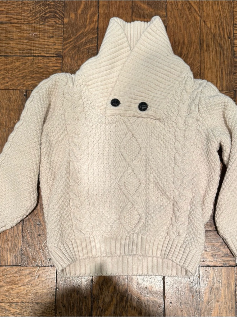 Janie and Jack Toddler White/Cream Cotton Cable Knit Sweater Size 2T